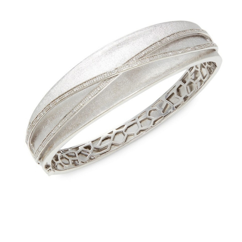Effy Sterling Silver and Diamond Bangle